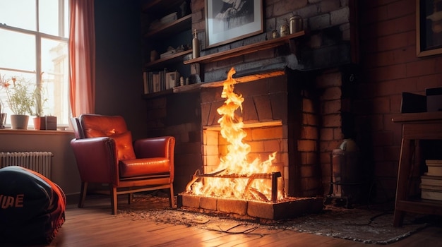 Images de flammes de feu avec un générateur