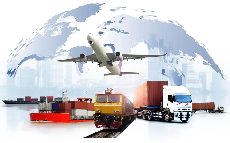 Photo images premium de la logistique amp conteneurs d'expédition ou boîtes de conteneurs de fret