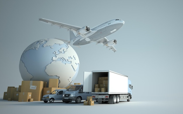 Images de qualité supérieure de la logistique et du transport par voie aérienne
