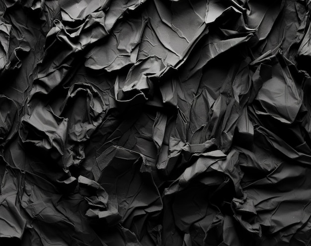 Images de texture de papier noir froissé et plié pour la conception de logo d'arrière-plan