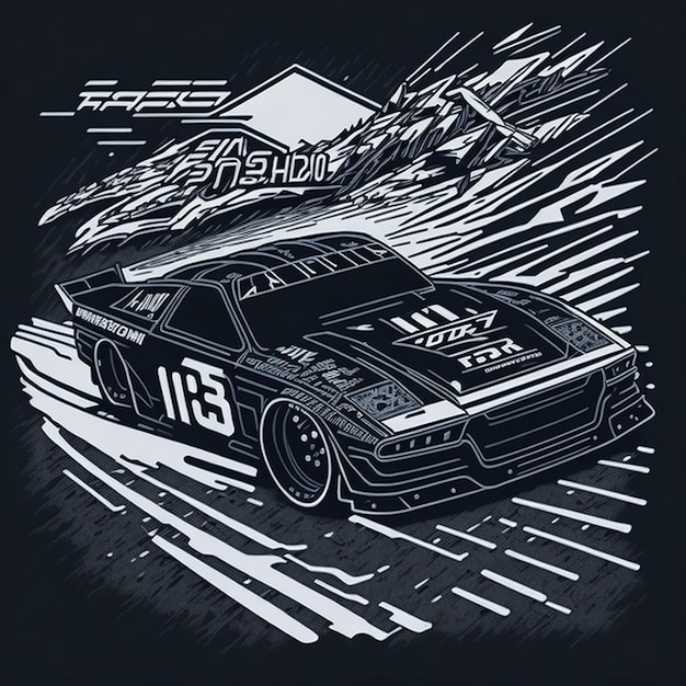 images de voiture de course pour la conception de t-shirt