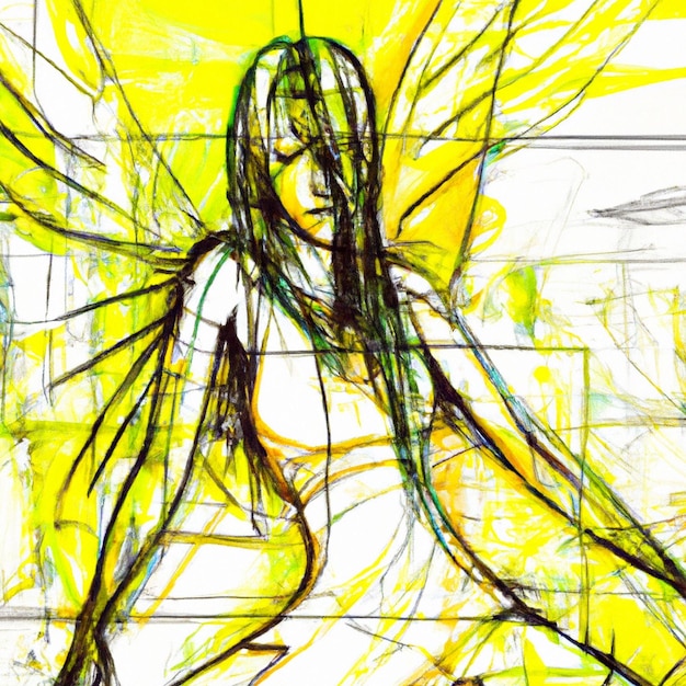 Photo imaginaire femme nue femme nue ange avec des ailes image graphique pour n'importe quelle impression