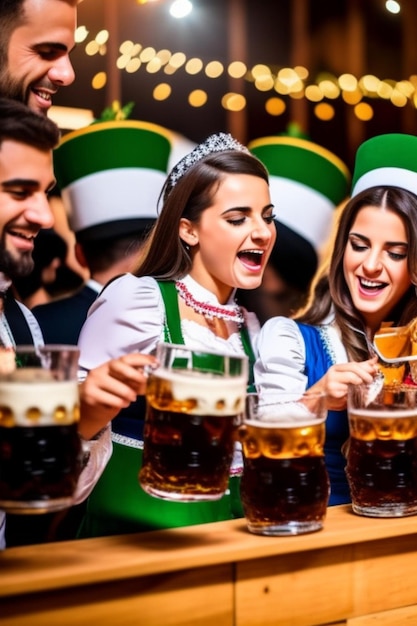 imaginez une fête en allemagne célébrant l'oktoberfest avec un fond blanc et la meilleure qualité 11