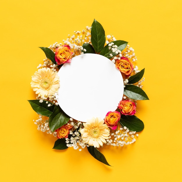 Immédiatement au-dessus de la décoration sur fond jaune
