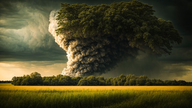 Immense paysage de tornade