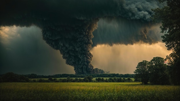 Immense paysage de tornade