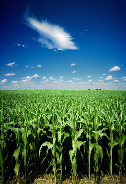 Immenses champs agricoles de maïs générés par l'IA