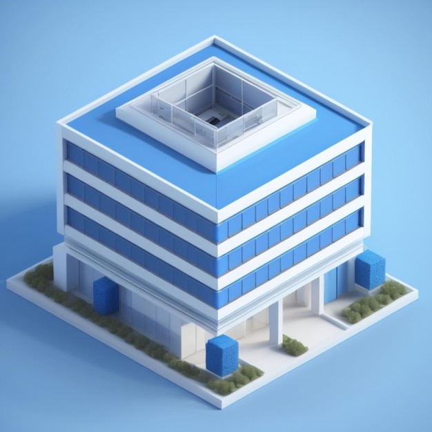 Immeuble de bureaux d'affaires généré par l'IA modèle 3D