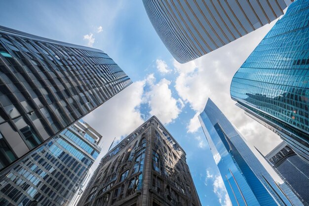 Un immeuble de bureaux moderne bleu