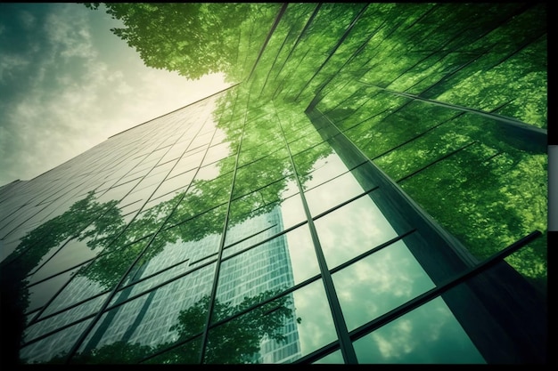 Immeuble de bureaux respectueux de l'environnement et durable dans la ville moderne