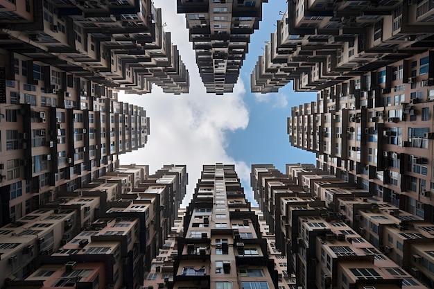 Immeubles d'appartements de grande hauteur à vie verticale dans une ville métropolitaine