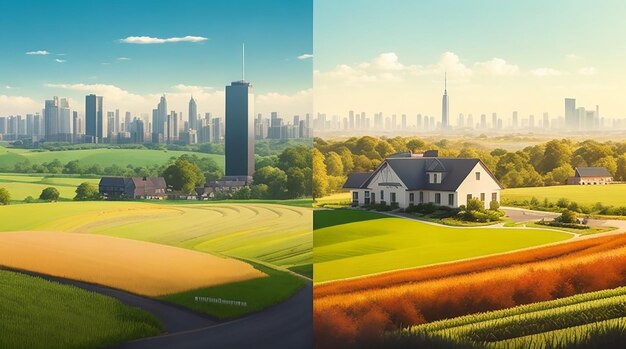 Immobilier urbain ou rural : un voyage visuel à travers des paysages diversifiés