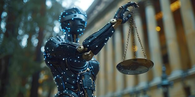 Photo implications éthiques et dangers de l'intelligence artificielle dans le système juridique concept ai éthique juridique dangers du système juridique implications