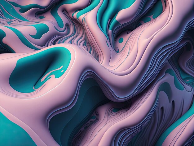 Une impression d'art numérique d'un fond abstrait bleu et rose.