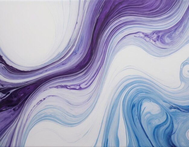 impression artistique d'un motif tourbillonnant bleu et violet sur un papier blanc
