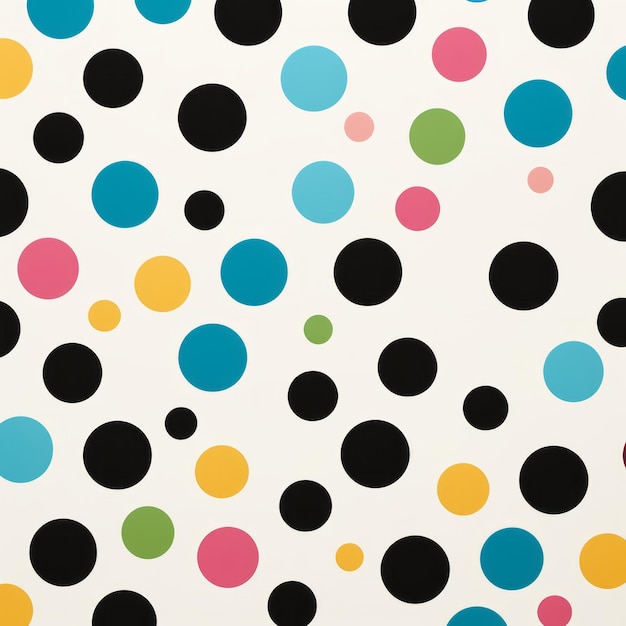 Impression à pointes polka colorées sur fond blanc