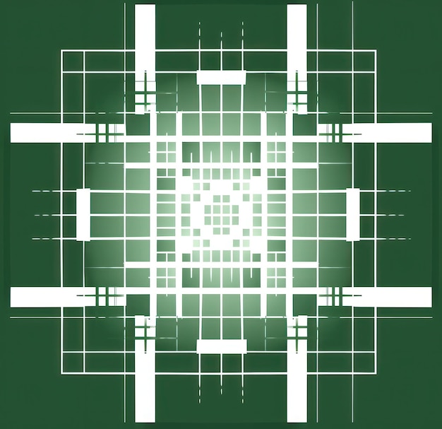 une impression verte et blanche avec des carrés