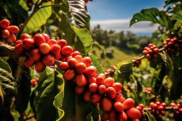 Photo l'impressionnant gros plan capturant la beauté du café à manizales, en colombie