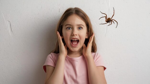 Impressionné sans paroles mignonne jolie fille aux cheveux blonds en T-shirt rose saisit le visage bouche ouverte étonné