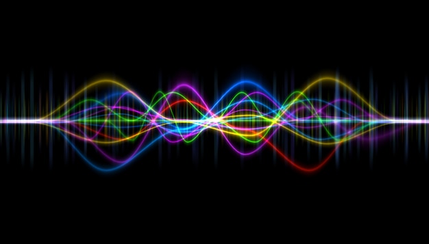 impulsion musicale. résumé de l&#39;onde sonore, des fréquences lumineuses ou de l&#39;égaliseur lumineux