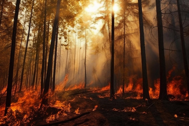 Incendie forestier Incendie à grande échelle Travail des sauveteurs Non-respect des règles de conduite