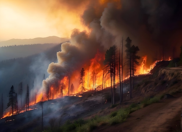 incendie de forêt grave