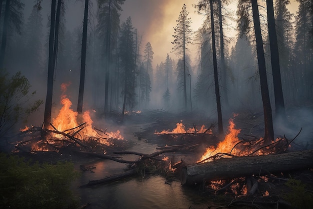 Photo les incendies de forêt et leurs conséquences sur la nature