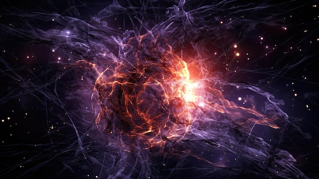 Incroyable belle explosion spatiale colorée Generative AI