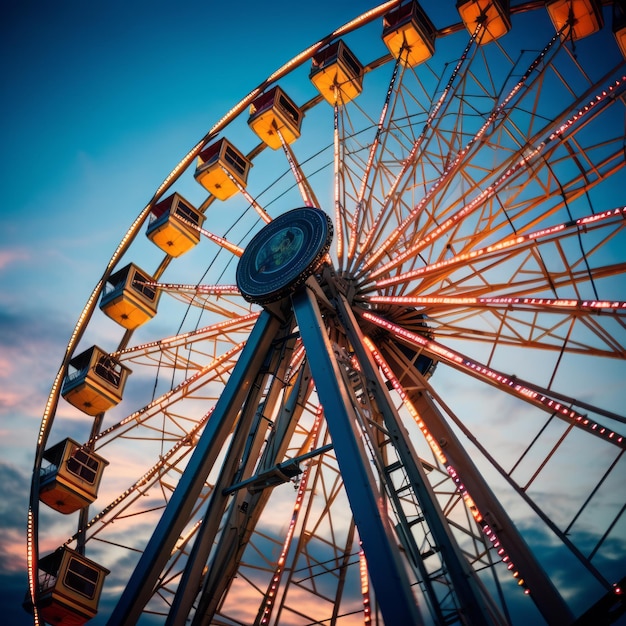 Incroyable gros plan extrême d'une grande roue