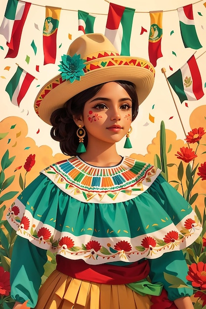 Incroyable journée de célébration de l'indépendance mexicaine générative par Ai