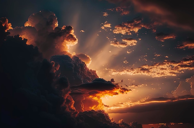 Incroyable photographie du ciel au coucher du soleil
