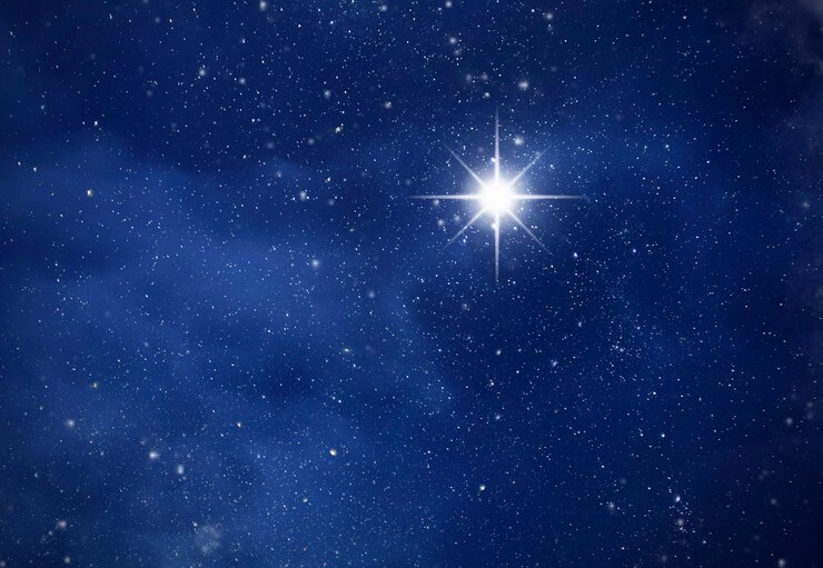 Photo incroyable polaris dans le ciel étoilé profond, espace avec des étoiles