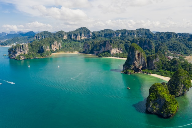 Incroyable Thaïlande haute saison magnifique paysage marin vue aérienne ao nang beach island krabi Thaïlande