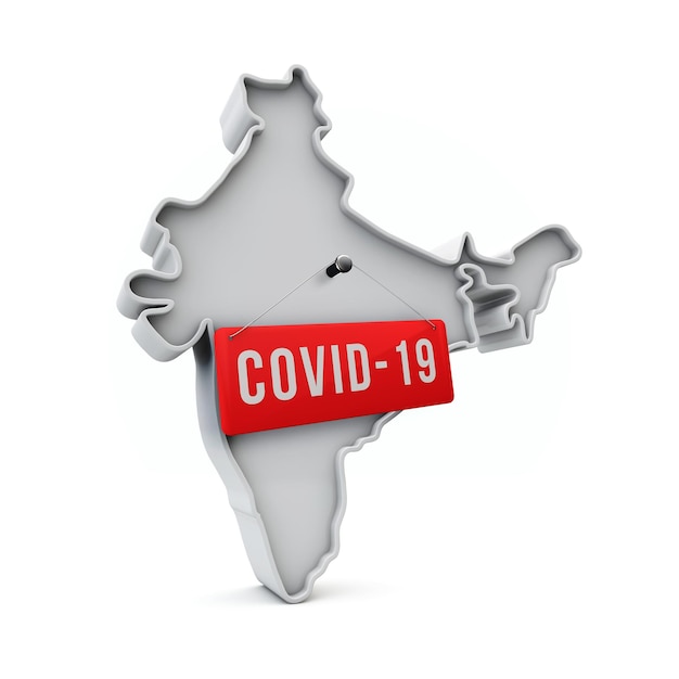 Inde simple d carte avec covid red label d rendu