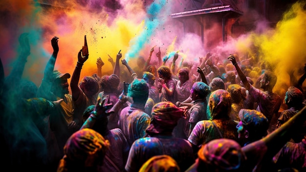 Inde Vivez les couleurs vives de Holi, la fête des couleurs, en participant à une communauté