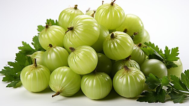 Indian_gooseberry_isolated_on_white_back ground HD 8K fond d'écran Image photographique de stock