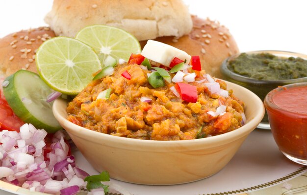 Photo indian street food pav bhaji