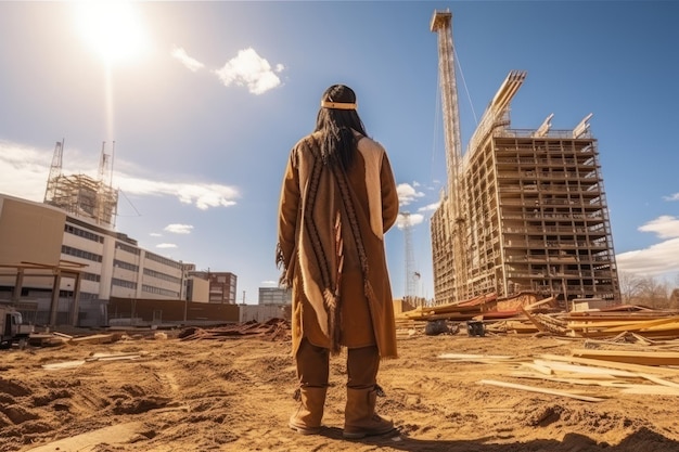 Les Indiens d'Amérique sur le chantier de construction