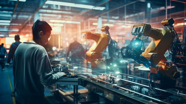 L'industrie en action dans une usine intelligente avec des machines et une technologie robotique