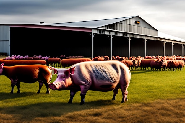 Industrie de la ferme porcine élevage de porc porcherie