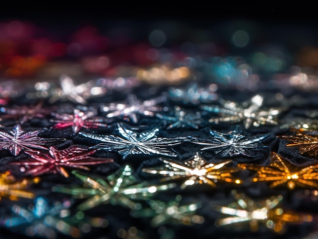 Une infinité de fractales faites de cristaux multicolores translucides pierres précieuses naturelles technologie d'IA générative