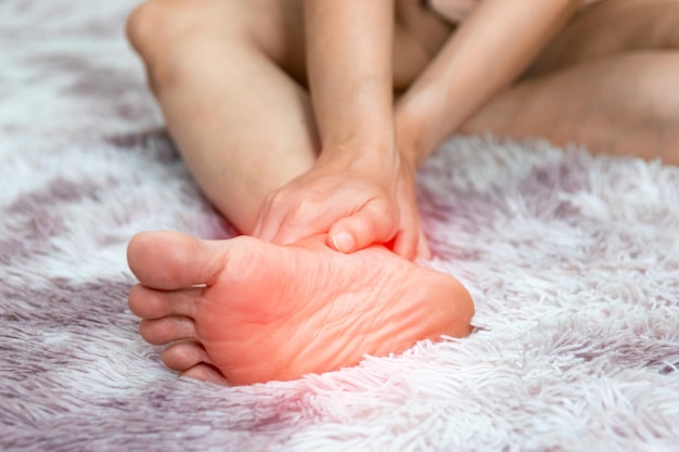 Inflammation de la plante des pieds humains