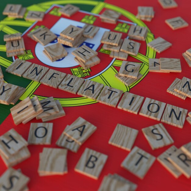 L'inflation au Portugal avec des lettres de Scrabble