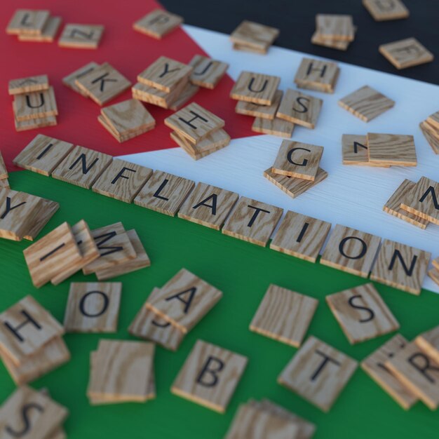 L'inflation en Palestine avec des lettres de Scrabble