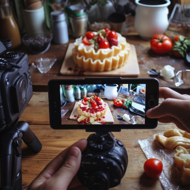 Photo influenceur des médias sociaux de la nourriture