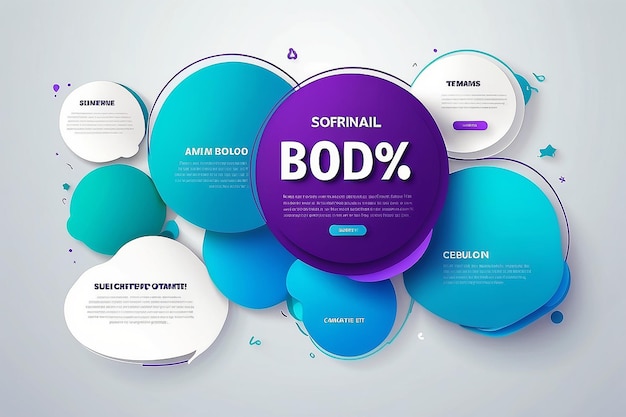 Infographie de citation de bannière de témoignage en bulle 3D Des modèles de messages sur les médias sociaux pour les citations