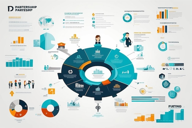 Photo infographie de partenariat commercial