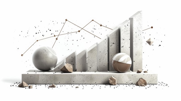 Des infographies modernes stylisées comme des statistiques concrètes Business 3d Pie Chart Bars Strips Steps