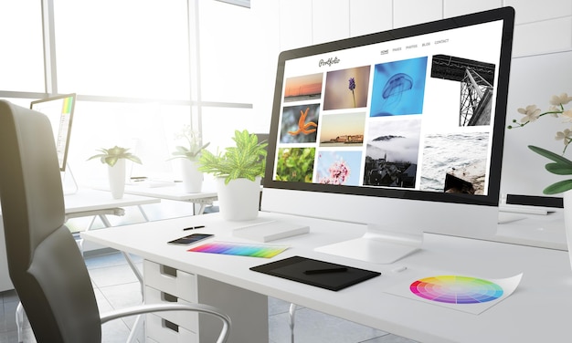 Informatique et fournitures de bureau sur le bureau