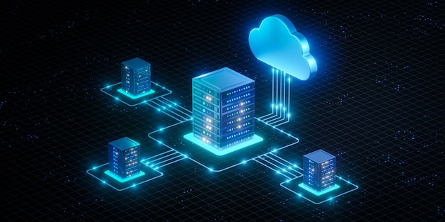 L'informatique en nuage avec des serveurs de données connectés